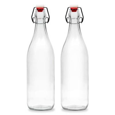 China Kitchen Storage 100ml 250ml 500ml 750ml Swing Top Glass Beverage Bottle For Kombucha Tea for sale