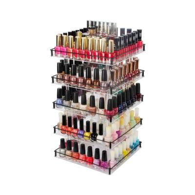 China Makeup store; Home Clear Acrylic Nail Polish Rack Set For Nail Polish For Cosmetic Makeup Rack TCD-NP-4 for sale