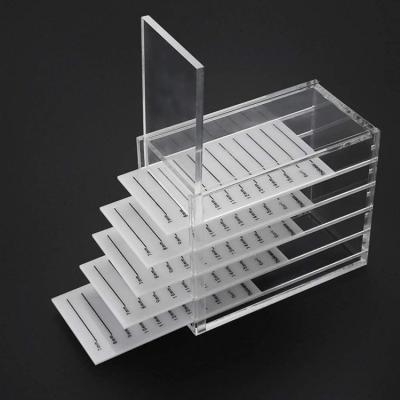 China Single 5 Layers Clear Acrylic Eyelash Storage Box Eyelash Holder Case Makeup Display Container for sale