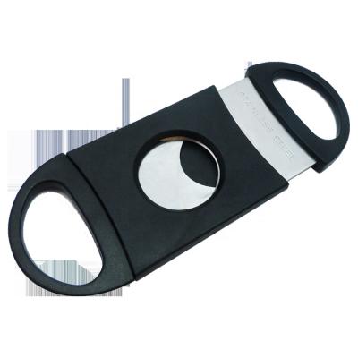 China Hot Selling Cigar Cutter Handles Good Quality Double Guillotine Cigar Cutter Plastic Double Blades for sale