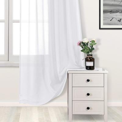 China Wedding 100% pure polyester organza silk voile urtain polyester curtain fabric in dress custom white print waterproof for sale