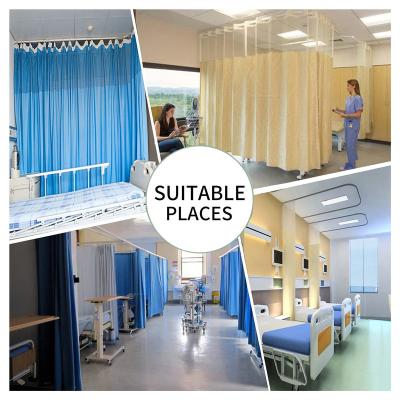 China Blackout Partition Patterned Fire Retardant 3 Fold Bay Curtains Mesh Polyester Disposable Ward Medical Bed Hospital Curtains for sale