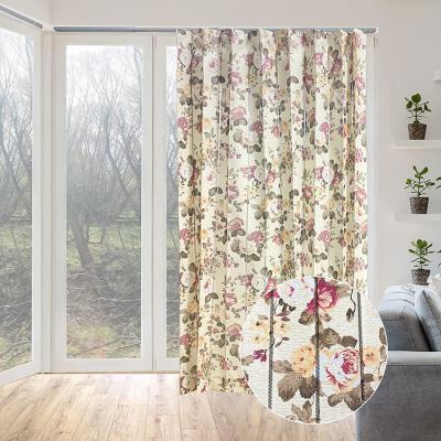 China Blackout Breathable European Window Drape Divider Print Flowers Vertical Curtain Shade Curtain Fabric for sale