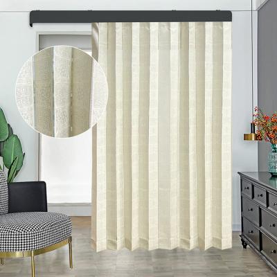 China Breathable Flowers Jacquard Kitchen Door Drape Vertical Wave Blackout Divider Curtain Window Fabric for sale