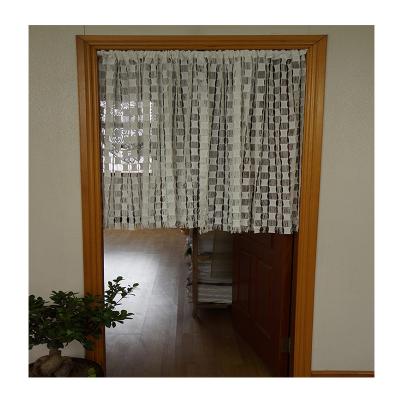 China Breathable New Design Split Small Box Cavity Tassel White Japanese Door Sheer Curtain Fabric for sale