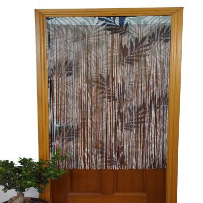 China Latest Design 100% Breathable Polyester With Tropical Plant Pattern Half Hanging Door Curtains Living Room Decorative Curtain For Bedroom for sale