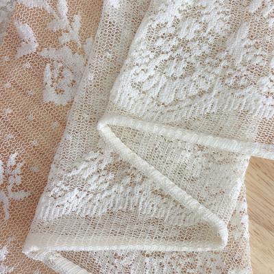 China Cheap high quality wholesales white bridal luxury mesh veil anti-static wedding polyester lace fabric 2021 for sale