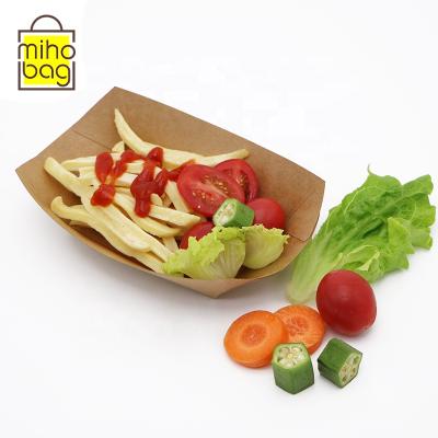 China MIHO Food Box and Boat Shape Recyclable Disposable Paper Tray for Restaurant Food Take Out for sale