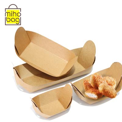 China Custom Printed Disposable Disposable Food Grade Food Grade Kraft Paper Chicken Box for sale