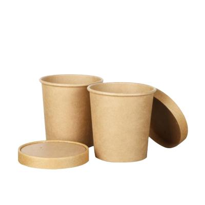 China Biodegradable Disposable Paper Cups /Tubs/Kraft /White Soup Bowl With Paper Lids for sale