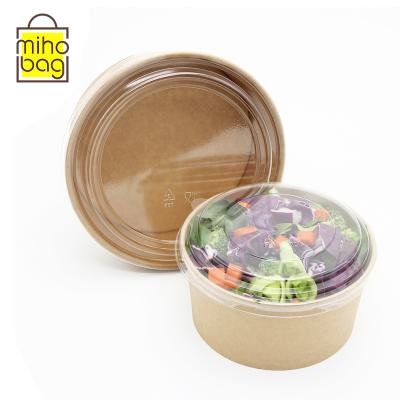 China Industrial Disposable Food Soup Noodle 750ml-1200ml White Paper Disposable Cup With Lid for sale