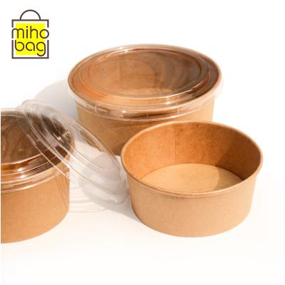 China Eco-friendly Disposable Kraft Single Wall Greaseproof Design Soup Container Bowl Paper Packaging for sale