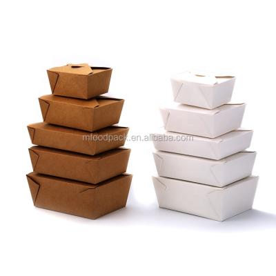 China Disposable Eco Friendly White Packaging Food Container Wrapping Paper Salad Lunch Box for sale