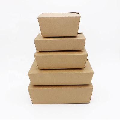 China Disposable Eco-Friendly Compostable Disposable Box Food Salad Box Wrapping Paper Takeout Lunch Box for sale