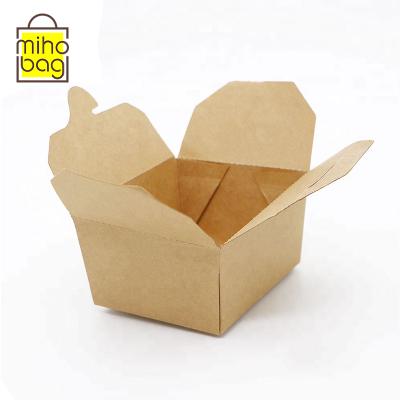 China Large Biodegradable Brown Kraft Paper Salad Food Wrapping Paper Oil Proof Bowl for sale