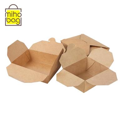 China Disposable Custom Printed Disposable Paper Lunch Box Food Packaging Salad Bowl Quick Taker for sale