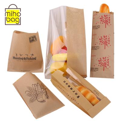 China Factory Sale Price Disposable Bread Bakery Kraft Paper Bag With Window For Food for sale