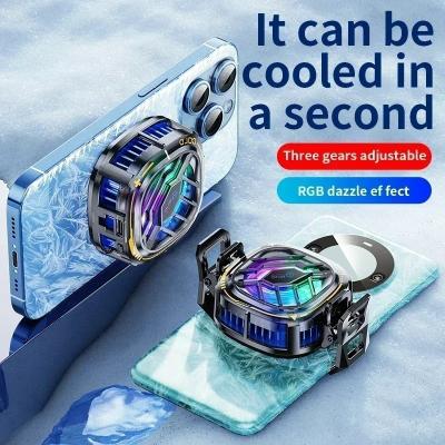 China X76 Mobile Phone Semiconductor Magnetic Back-clip Universal Cooling Radiator w/ Digital Display for IOS Android PUBG Game for sale