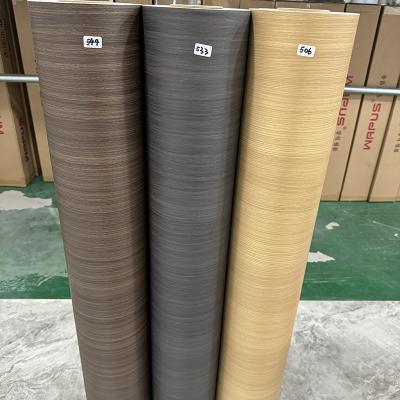 China Wood Grain PVC Film 50m/roll 1.22m Width Self Adhesive PVC Film For Processing Type Commercial Renovation for sale