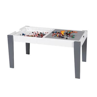 China Caramel and Friends Contemporary Kids Lego Wooden Play Table with Blackboard Gray for sale