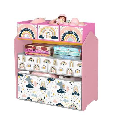 China Viable Kids Toy Storage Organizer Heat Transfer in Caramel and Friends Wood Printing Technology for sale