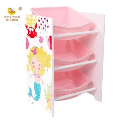 China Sustainable Caramel and Friends Kids Toy Storage Organizer with Plastic Bins in Mermaid Design for sale