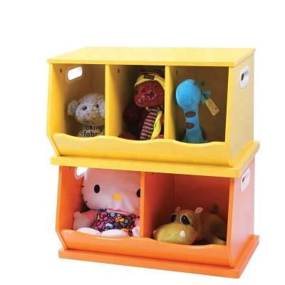 China PANEL Caramel and Friends Wooden Stacked Kids Play Storage Organizer Boxes for sale