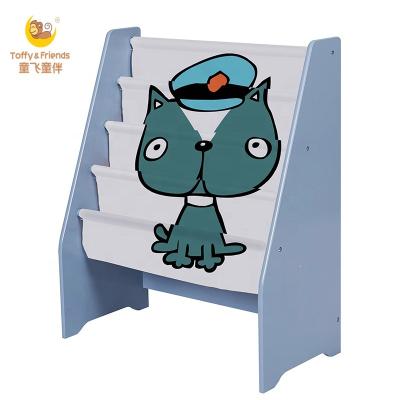 China Modern Wood Caramel Magzine Storage Shelf and Friends Kids Bookshelf for sale