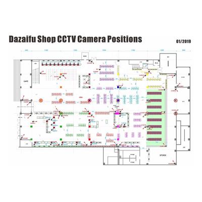 China Waterproof / Dazaifu Waterproof Store (Area: 1600 square meter CCTV) sets drawing in January 2019. for sale