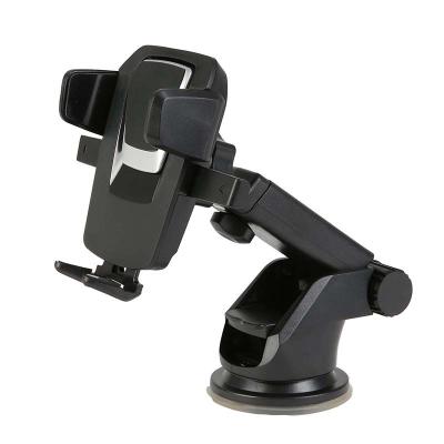 China Hot Selling Adjustable One Touch Retractable Car Mount Phone Holder With Suction Cup Universal For Smartphones With Package for sale