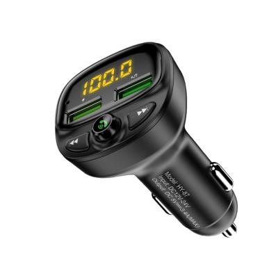 China QC Calling Handsfree 3.0 Dual USB Fm Transmitter Car MP3 Player TF Card Car Fast Charging Adapter Fast Charger for sale