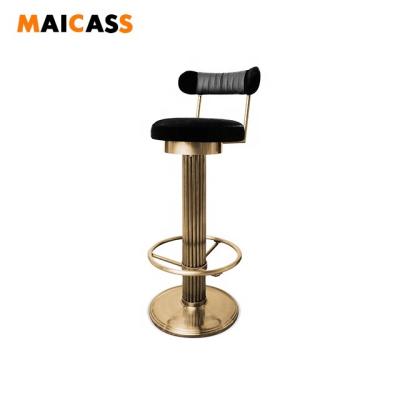 China Contemporary Stainless Steel Cotton Velvet Luxury Base Contemporary Barstool for sale