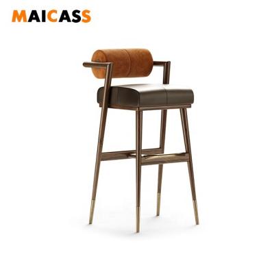 China Contemporary Classic Walnut Color Restaurant Solid Wood Barstool for sale