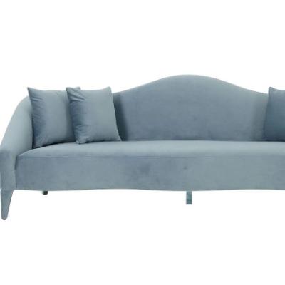 China (Height)Adjustable Upholstered Elegant Velvet Sofa With Curved Back Lavish Lounge for sale