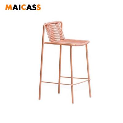 China Modern aluminum rope corrugated outdoor barstool for sale