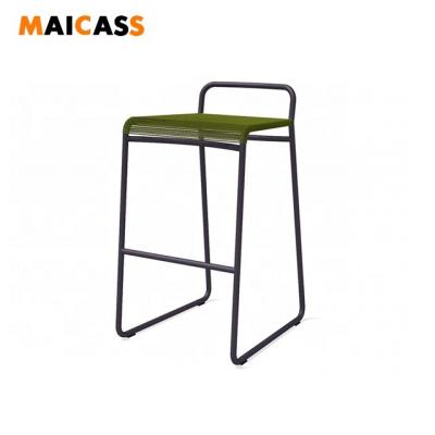 China Modern aluminum frame corrugated outdoor rope seat barstool for sale