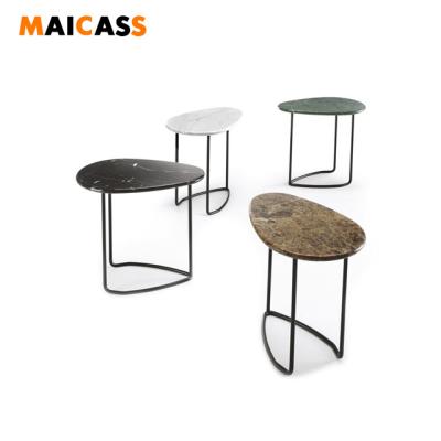 China Waterproof Outdoor White Marble Side Table Foil for sale