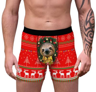 China Best Selling Antibacterial High Quality Printing Christmas Sexy Underwear For Men for sale