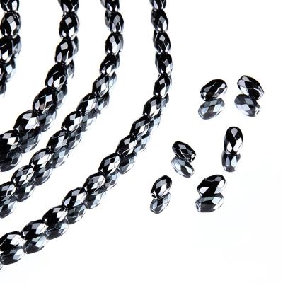 China Geometry rice cut corner hematite beads/loose beads wholesale/round bead chain beads can be customized for sale