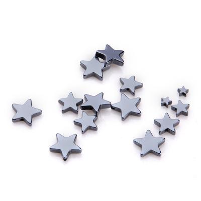 China Flat Five-pointed Geometry Star Hematite Beads Jewelry Loose Beads Beaded Black Stars for sale