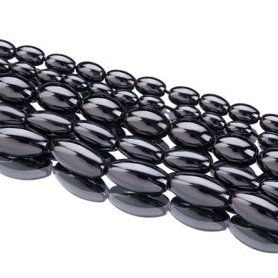 China Geometry Natural Hematite Loose Beads Magnetic Hematite Rice Beads can be customized in size and shape for sale