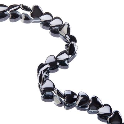 China Geometry Arc Magnetic Heart Beads Black Hematite Jewelry Accessories Beaded Material Can Be Customized for sale