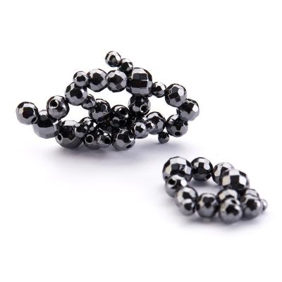 China Geometry Magnetic Beads Multifaceted Round Hematite Magnetic Beads Material Can Be Customized Magnetic Hematite Loose Beads for sale