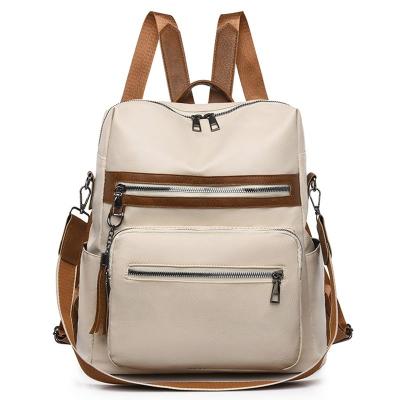 China Waterproof Anti-theft Leather Backpack Clips Women Vintage Shoulder Lady Bags Large Capacity Travel Rucksack School Bags for sale