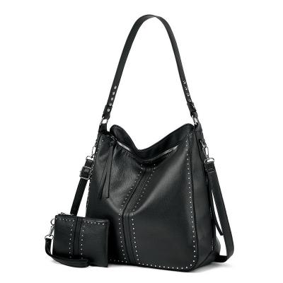 China Large Water Resistant Leather Hobo Handbag For Women Hidden Carry Cross Studded Shoulder Bag Ladies - Body Purse for sale