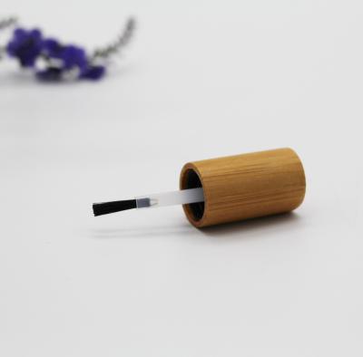 China Non Spill Bottle Glass Bamboo Nail Polish Wooden Screw Cap Dropper for sale