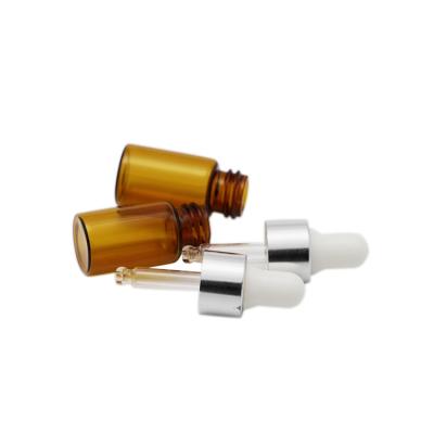 China Personal care 3ml 3.5ml 5ml with dropper essential oil glass amber bottle for sale