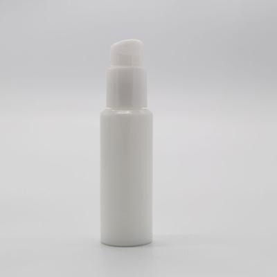 China Custom Cosmetic Personal Care Essential Oil Porcelain White Bottle With Pump for sale