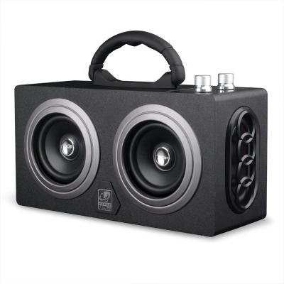 China Retro Wooden Square Dancing Graffiti Subwoofer Video Portable Outdoor Heavy Computer Mobile Phone Call Speaker Stereo for sale