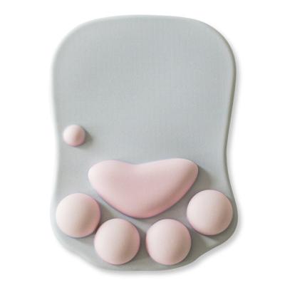 China Work Non-Slip Mouse Pad Office Games Cat Claw Silicone Wrist Protection Stereo Mouse for sale